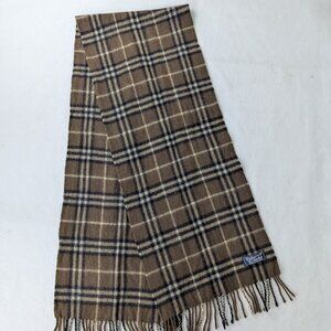 Burberry Lambswool Plaid Check Scarf Brown Unisex | Soft, Warm & Stylish
